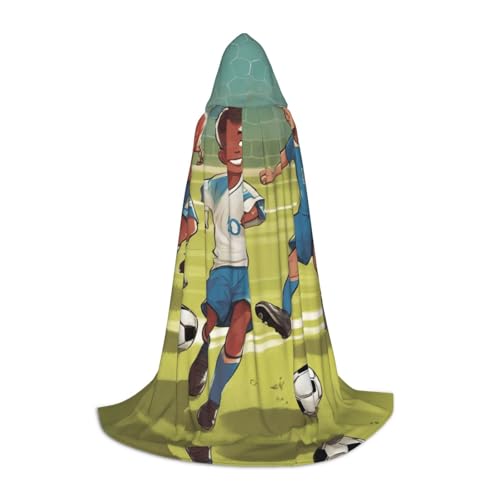 LEVNDIEJ Umhang mit Kapuze für Damen und Herren, Motiv: Fußball für Jungen, Mittelalter-Kostüm, Umhang für Halloween, Maskerade, Cosplay, Schwarz, Medium LEVNDIEJ Umhang mit Kapuze für Damen und Herren, Motiv: Fußball für Jungen, Mittelalter-Kostüm, Umhang für Halloween, Maskerade, Cosplay, Schwarz, Medium von LEVNDIEJ