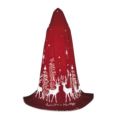 LEVNDIEJ Umhang mit Kapuze für Damen und Herren, Weihnachts-Landschaft, Hirsch-Druck, Mittelalter-Kostüm, Umhang für Halloween, Cosplay, Schwarz, S LEVNDIEJ Umhang mit Kapuze für Damen und Herren, Weihnachts-Landschaft, Hirsch-Druck, Mittelalter-Kostüm, Umhang für Halloween, Cosplay, Schwarz, S von LEVNDIEJ