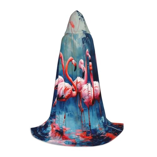 LEVNDIEJ Umhang mit Kapuze für Damen und Herren, mit vielen Flamingos, Mittelalter-Kostüm, Umhang, Halloween, Maskerade, Cosplay, Schwarz, M LEVNDIEJ Umhang mit Kapuze für Damen und Herren, mit vielen Flamingos, Mittelalter-Kostüm, Umhang, Halloween, Maskerade, Cosplay, Schwarz, M von LEVNDIEJ