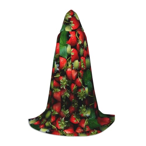 LEVNDIEJ Umhang mit Kapuze und Erdbeermotiv für Damen und Herren, Mittelalter-Kostüm, Umhang für Halloween, Maskerade, Cosplay, Schwarz, Medium LEVNDIEJ Umhang mit Kapuze und Erdbeermotiv für Damen und Herren, Mittelalter-Kostüm, Umhang für Halloween, Maskerade, Cosplay, Schwarz, Medium von LEVNDIEJ