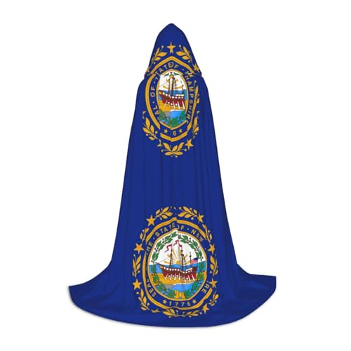 LEVNDIEJ Umhang mit Kapuze und Flagge von New Hampshire, für Damen und Herren, Mittelalter-Kostüm, Umhang, Halloween, Maskerade, Cosplay, Schwarz, L LEVNDIEJ Umhang mit Kapuze und Flagge von New Hampshire, für Damen und Herren, Mittelalter-Kostüm, Umhang, Halloween, Maskerade, Cosplay, Schwarz, L von LEVNDIEJ