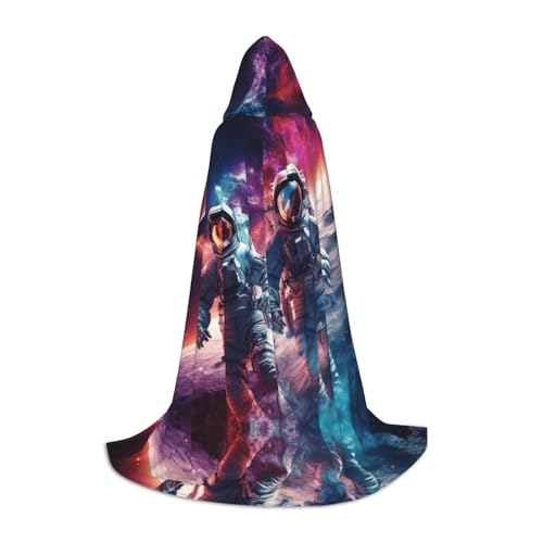 LEVNDIEJ Umhang mit Kapuze und Planeten und Astronauten Galaxie-Druck für Damen und Herren, Mittelalter-Kostüm, Umhang für Halloween, Cosplay, Schwarz, S LEVNDIEJ Umhang mit Kapuze und Planeten und Astronauten Galaxie-Druck für Damen und Herren, Mittelalter-Kostüm, Umhang für Halloween, Cosplay, Schwarz, S von LEVNDIEJ