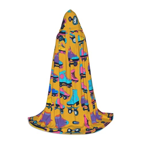 LEVNDIEJ Umhang mit buntem Rollschuh-Druck, mit Kapuze für Damen und Herren, Mittelalter-Kostüm, Umhang für Halloween, Maskerade, Cosplay, Schwarz, Large LEVNDIEJ Umhang mit buntem Rollschuh-Druck, mit Kapuze für Damen und Herren, Mittelalter-Kostüm, Umhang für Halloween, Maskerade, Cosplay, Schwarz, Large von LEVNDIEJ