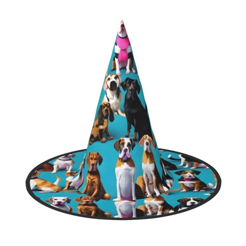 LEVNDIEJ Viele Beagle-Muster Druck Halloween Hexenhut Hexen Kostüm Frauen Cosplay Party Zauberer Hut Zubehör für Frauen LEVNDIEJ Viele Beagle-Muster Druck Halloween Hexenhut Hexen Kostüm Frauen Cosplay Party Zauberer Hut Zubehör für Frauen von LEVNDIEJ