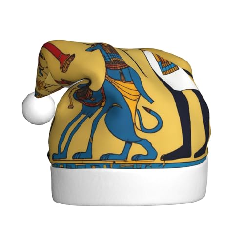 LEVNDIEJ Weihnachtsmütze aus der alten Ägypten-Serie, Weihnachtsmannmütze, für Erwachsene, Unisex, Weihnachtsmütze für Neujahr, festliche Party von LEVNDIEJ