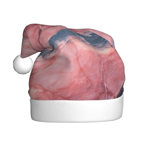 LEVNDIEJ Weihnachtsmütze aus rotgoldenem Marmor, für Erwachsene, Weihnachtsmütze, Urlaub für Unisex, Weihnachtsmütze für Neujahrsparty von LEVNDIEJ