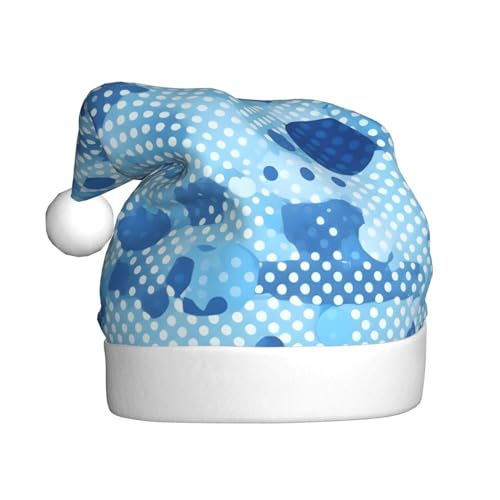 LEVNDIEJ Weihnachtsmütze für Erwachsene, Weihnachtsmütze, Unisex, Weihnachtsmütze für Neujahr, festliche Party, Blau von LEVNDIEJ