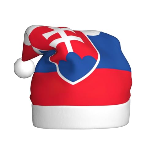 LEVNDIEJ Weihnachtsmütze mit Flagge der Slowakei, für Erwachsene, Weihnachtsmütze, Feiertag für Unisex, Weihnachtsmütze für Neujahrsparty von LEVNDIEJ