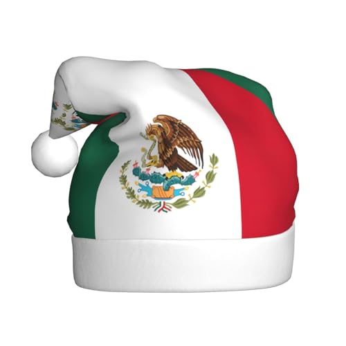 LEVNDIEJ Weihnachtsmütze mit Flagge von Mexiko, für Erwachsene, Weihnachtsmütze, Feiertag für Unisex, Weihnachtsmütze für Neujahrsparty von LEVNDIEJ