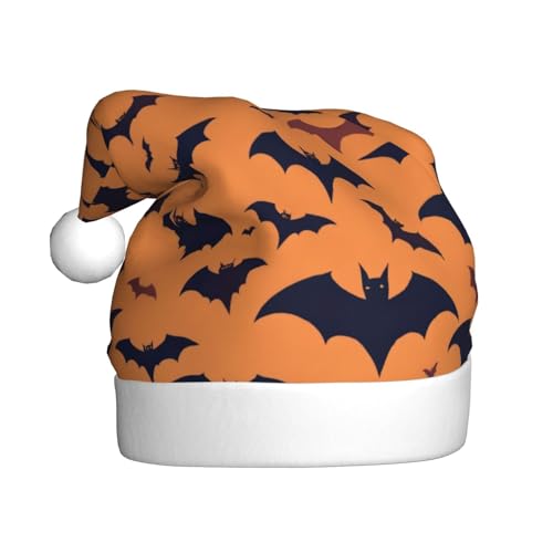 LEVNDIEJ Weihnachtsmütze mit Fledermaus-Muster, für Erwachsene, Weihnachtsmütze, Feiertag für Unisex, Weihnachtsmütze für Neujahr, festliche Party von LEVNDIEJ