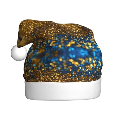 LEVNDIEJ Weihnachtsmütze mit Glitzermuster, für Erwachsene, Weihnachtsmütze, Feiertag für Unisex, Weihnachtsmütze für Neujahr, festliche Party von LEVNDIEJ