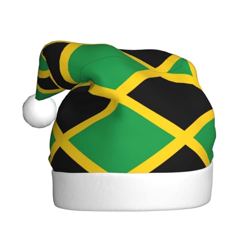 LEVNDIEJ Weihnachtsmütze mit Jamaika-Flagge für Erwachsene, Weihnachtsmütze, Feiertag für Unisex, Weihnachtsmütze für Neujahrsparty von LEVNDIEJ