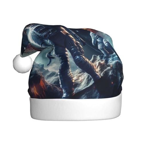LEVNDIEJ Weihnachtsmütze mit Planeten und Astronauten Galaxie, Erwachsene, Weihnachtsmütze, Feiertag für Unisex, Weihnachtsmütze für Neujahrsparty von LEVNDIEJ