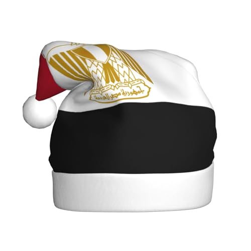LEVNDIEJ Weihnachtsmütze mit ägyptischer Flagge, Erwachsene, Weihnachtsmütze, Feiertag für Unisex, Weihnachtsmütze für Neujahr, festliche Party von LEVNDIEJ