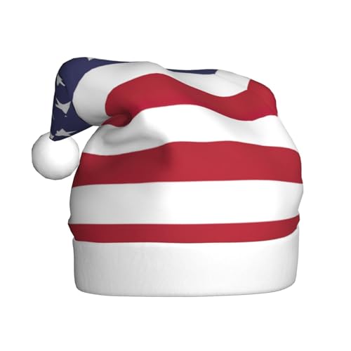 LEVNDIEJ Weihnachtsmütze mit amerikanischer Flagge, Erwachsene, Weihnachtsmütze, Feiertag für Unisex, Weihnachtsmütze für Neujahrsparty von LEVNDIEJ