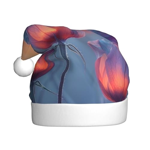 LEVNDIEJ Weihnachtsmütze mit drei Blumen und 2 Weihnachtsmannmützen, für Erwachsene, Unisex, Weihnachtsmütze für Neujahrsparty von LEVNDIEJ
