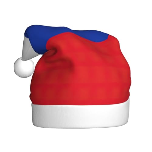 LEVNDIEJ Weihnachtsmütze mit russischer Flagge, Erwachsene, Weihnachtsmütze, Feiertag für Unisex, Weihnachtsmütze für Neujahr, festliche Party von LEVNDIEJ