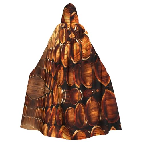 LEVNDIEJ Weinkork-Aufdruck, Umhang für Halloween, Kapuzenumhang für Männer und Frauen, Cosplay, Mittelalterliche Roben Maskerade Kostüm von LEVNDIEJ