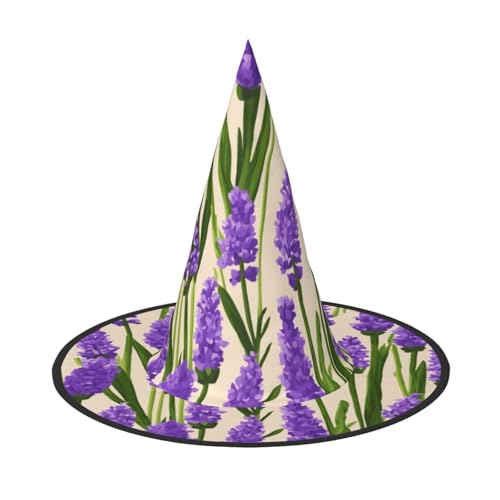 Lavendel-Stempel-Druck, Halloween, Hexenhut, Hexenkostüm, Damen, Cosplay, Party, Zaubererhut, Zubehör für Frauen Lavendel-Stempel-Druck, Halloween, Hexenhut, Hexenkostüm, Damen, Cosplay, Party, Zaubererhut, Zubehör für Frauen von LEVNDIEJ