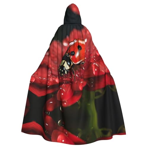 Marienkäfer-Blumen-Umhang für Erwachsene, Halloween, Party, Umhang, stilvolles Kürbis-Thema, mit Kapuze, Zauberer-Robe, Cosplay-Kostüm, Schwarz Marienkäfer-Blumen-Umhang für Erwachsene, Halloween, Party, Umhang, stilvolles Kürbis-Thema, mit Kapuze, Zauberer-Robe, Cosplay-Kostüm, Schwarz von LEVNDIEJ