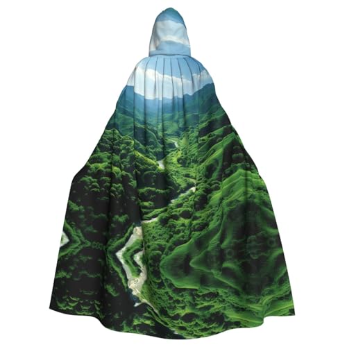 Mount Nature Halloween-Partyumhang für Erwachsene, stilvolles Kürbis-Thema, mit Kapuze, Zauberer-Robe, Cosplay-Kostüm, Schwarz von LEVNDIEJ