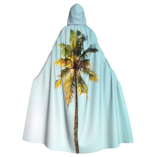Palmen-Erwachsenen-Halloween-Party-Umhang, stilvolles Kürbis-Thema, mit Kapuze, Zauberer-Robe, Cosplay-Kostüm, Schwarz von LEVNDIEJ