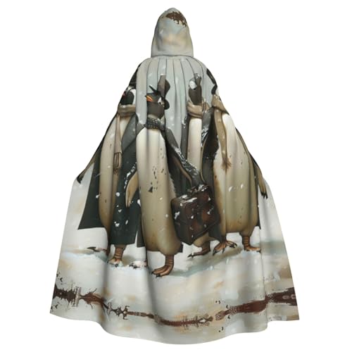 Pinguin Erwachsenen-Halloween-Party-Umhang, stilvolles Kürbis-Thema, Zauberer-Robe, Cosplay-Kostüm, Schwarz von LEVNDIEJ
