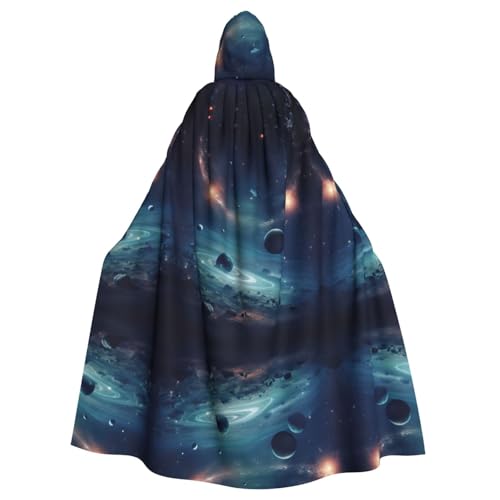 Planeten Halloween-Party-Umhang für Erwachsene, stilvolles Kürbis-Thema, Zauberer-Robe, Cosplay-Kostüm, Schwarz von LEVNDIEJ