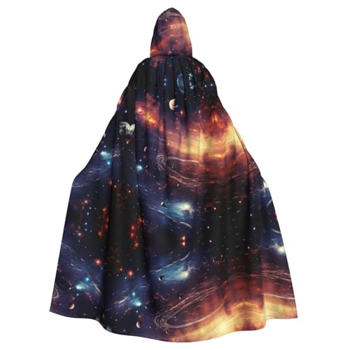 Planeten Halloween-Party-Umhang für Erwachsene, stilvolles Kürbis-Thema, Zauberer-Robe, Cosplay-Kostüm, Schwarz von LEVNDIEJ