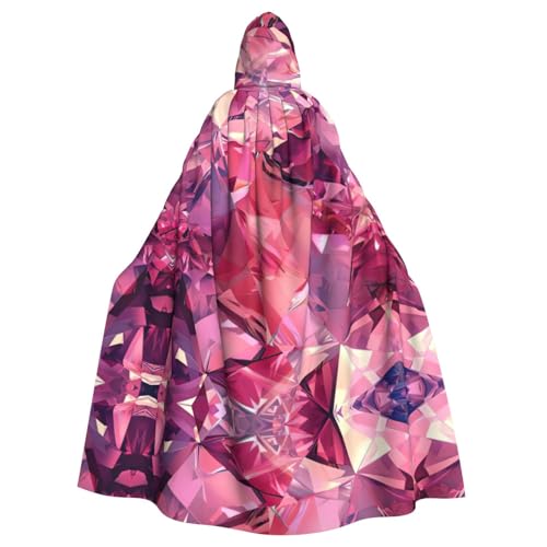 Rosa Rautenmuster für Erwachsene, Halloween-Party, Umhang, stilvolles Kürbis-Thema, Zauberer-Robe, Cosplay-Kostüme von LEVNDIEJ