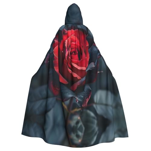 Rote und schwarze Rose für Erwachsene, Halloween-Party-Umhang, stilvolles Kürbis-Thema, Zauberer-Robe, Cosplay-Kostüme von LEVNDIEJ