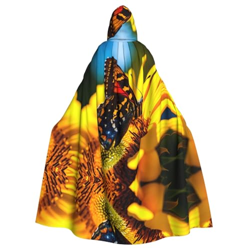 Schmetterlings-Umhang für Erwachsene, Halloween-Party, Umhang, stilvolles Kürbis-Thema, mit Kapuze, Zauberer-Robe, Cosplay-Kostüm, Schwarz von LEVNDIEJ