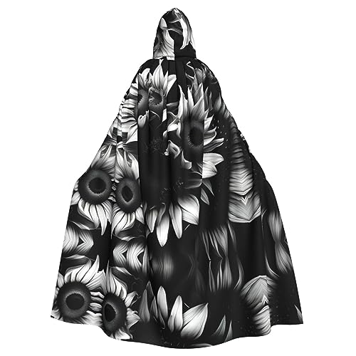 Schwarz-weiße Sonnenblumen-Halloween-Party-Umhang für Erwachsene, stilvolles Kürbis-Thema, Zauberer-Robe, Cosplay-Kostüme Schwarz-weiße Sonnenblumen-Halloween-Party-Umhang für Erwachsene, stilvolles Kürbis-Thema, Zauberer-Robe, Cosplay-Kostüme von LEVNDIEJ