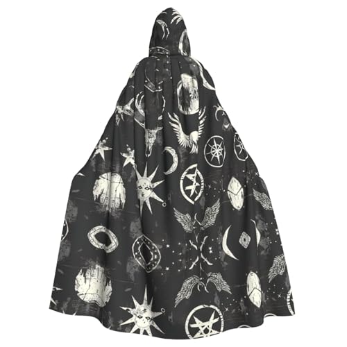 Supernatural Symbols schwarzer Halloween-Party-Umhang für Erwachsene, stilvolles Kürbis-Thema, Zauberer-Robe, Cosplay-Kostüme Supernatural Symbols schwarzer Halloween-Party-Umhang für Erwachsene, stilvolles Kürbis-Thema, Zauberer-Robe, Cosplay-Kostüme von LEVNDIEJ