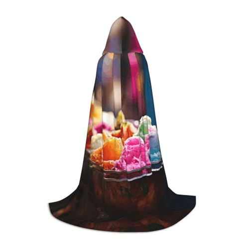 Umhang mit Kapuze und Eiscreme-Druck, für Damen und Herren, Mittelalter-Kostüm, Umhang für Halloween, Maskerade, Cosplay, Schwarz, Medium Umhang mit Kapuze und Eiscreme-Druck, für Damen und Herren, Mittelalter-Kostüm, Umhang für Halloween, Maskerade, Cosplay, Schwarz, Medium von LEVNDIEJ