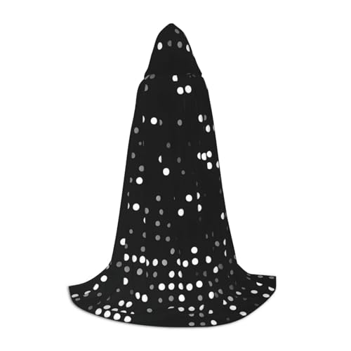 Umhang mit Kapuze und rundem Punktemuster für Damen und Herren, Mittelalter-Kostüm, Umhang für Halloween, Maskerade, Cosplay, Schwarz, Medium Umhang mit Kapuze und rundem Punktemuster für Damen und Herren, Mittelalter-Kostüm, Umhang für Halloween, Maskerade, Cosplay, Schwarz, Medium von LEVNDIEJ