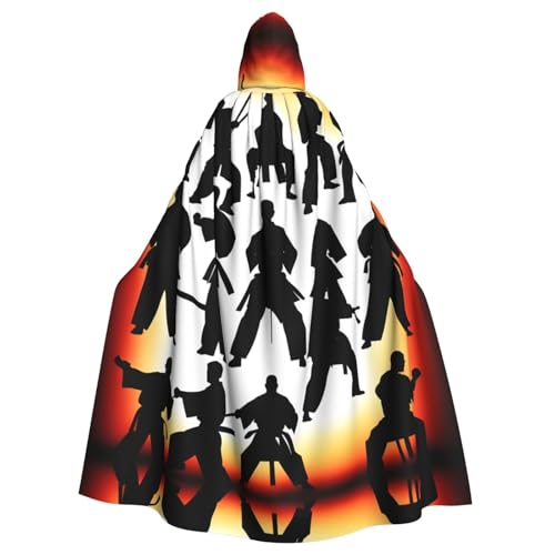 Umhang mit Silhouetten von Kampfdruck, für Halloween, Kapuzenumhang für Männer und Frauen, Cosplay, Mittelalterliche Robe, Maskerade, Kostüm, Schwarz Umhang mit Silhouetten von Kampfdruck, für Halloween, Kapuzenumhang für Männer und Frauen, Cosplay, Mittelalterliche Robe, Maskerade, Kostüm, Schwarz von LEVNDIEJ