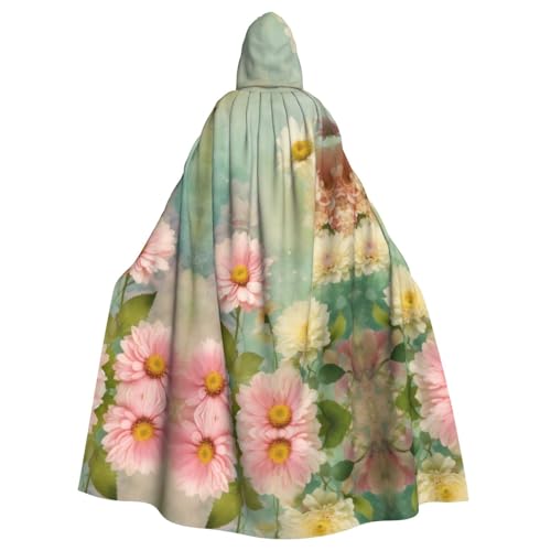 Umhang mit floralen Gänseblümchen für Erwachsene, Halloween, Party, Umhang, stilvolles Kürbis-Thema, mit Kapuze, Zauberer-Robe, Cosplay-Kostüm, Schwarz Umhang mit floralen Gänseblümchen für Erwachsene, Halloween, Party, Umhang, stilvolles Kürbis-Thema, mit Kapuze, Zauberer-Robe, Cosplay-Kostüm, Schwarz von LEVNDIEJ