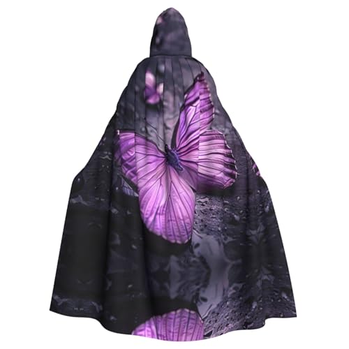 Violetter Schmetterling für Erwachsene, Halloween-Party, Umhang, stilvolles Kürbis-Thema, Zauberer-Robe, Cosplay-Kostüme von LEVNDIEJ