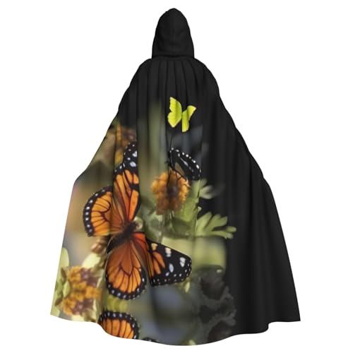 Wunderschöner Schmetterlings-Umhang für Erwachsene, Halloween-Party, Umhang, stilvolles Kürbis-Thema, mit Kapuze, Zauberer-Robe, Cosplay-Kostüm, Schwarz Wunderschöner Schmetterlings-Umhang für Erwachsene, Halloween-Party, Umhang, stilvolles Kürbis-Thema, mit Kapuze, Zauberer-Robe, Cosplay-Kostüm, Schwarz von LEVNDIEJ
