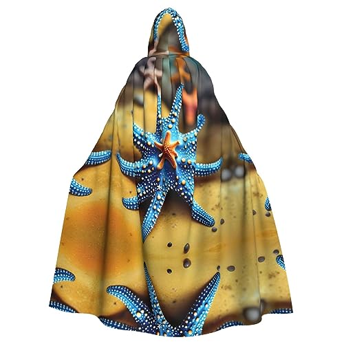 Wunderschöner Seestern-Umhang für Erwachsene, Halloween-Party, Umhang, stilvolles Kürbis-Thema, mit Kapuze, Zauberer-Robe, Cosplay-Kostüm, Schwarz Wunderschöner Seestern-Umhang für Erwachsene, Halloween-Party, Umhang, stilvolles Kürbis-Thema, mit Kapuze, Zauberer-Robe, Cosplay-Kostüm, Schwarz von LEVNDIEJ