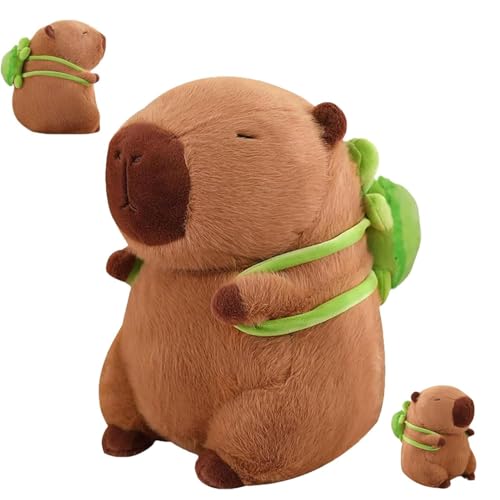 LEWBDF Capybara Plüschtier, Capybara Kuscheltier mit Schildkrötenrucksack, Niedliche Weiche Wasserschwein Kuscheltier, Plüschtier Wasserschwein, Capybara Plush für Mädchen Jungen LEWBDF Capybara Plüschtier, Capybara Kuscheltier mit Schildkrötenrucksack, Niedliche Weiche Wasserschwein Kuscheltier, Plüschtier Wasserschwein, Capybara Plush für Mädchen Jungen von LEWBDF