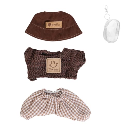 Kleidung Set für 17 cm Puppe, Hut Anzug Ornamente Zubehör Set für Jede 17cm/ 6,7Zoll Puppe [Mit Puppe Kleidung Aufbewahrungstasche] (NO.21) von LEWOTE