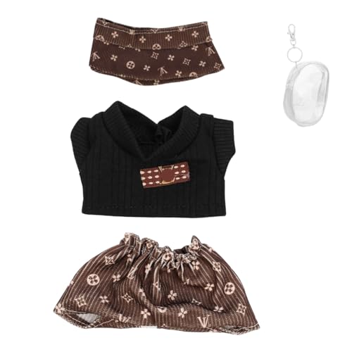 Kleidung Set für 17 cm Puppe, Hut Anzug Ornamente Zubehör Set für Jede 17cm/ 6,7Zoll Puppe [Mit Puppe Kleidung Aufbewahrungstasche] (NO.84) von LEWOTE