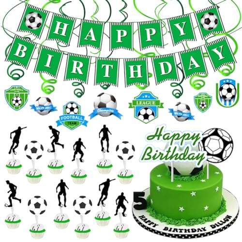 20 Stück Fußball Deko Kinder Geburtstag, Fußball Banner Dekoration, Hängedekoration Fussball Geburtstagsdeko Happy Birthday Banner Fussball Spiralen Football Topper Torten Kinder Jungen and Mädchen 20 Stück Fußball Deko Kinder Geburtstag, Fußball Banner Dekoration, Hängedekoration Fussball Geburtstagsdeko Happy Birthday Banner Fussball Spiralen Football Topper Torten Kinder Jungen and Mädchen von LEZYHIU