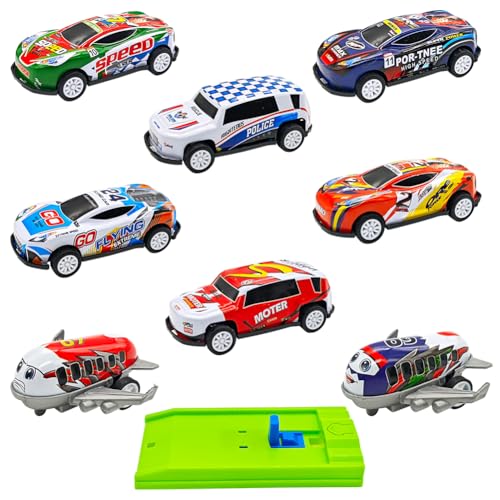 LEZYHIU Autos Spielzeug Set, Cars Spielzeug Zurückziehen Fahrzeuge, Lastwagen Kinder, Kinderidee Kleine Autos Toy, 8 Stück Mini Spielzeugauto, Geschenk für Jungen und Mädchen von LEZYHIU