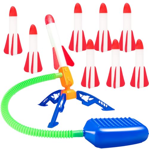 LEZYHIU Rocket Air Pressure, Rocket Toy for Children, Compressed Air Rocket Toy with 9 Foam Rockets, Rocket Launcher Toy, Outdoor Toy Children, for Boys and Girls from 3-12 Years LEZYHIU Rocket Air Pressure, Rocket Toy for Children, Compressed Air Rocket Toy with 9 Foam Rockets, Rocket Launcher Toy, Outdoor Toy Children, for Boys and Girls from 3-12 Years von LEZYHIU