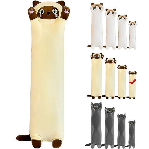 LEcylankEr Katze Kuscheltier 50cm Weiche Katze Plüsch Plüschtier Kissen Katze Stofftier Kuscheltiere für Kinder Freundin Kissen Spielzeug Geschenke für Geburtstag Weihnachten Valentinstag (Gelb, 50cm) von LEcylankEr