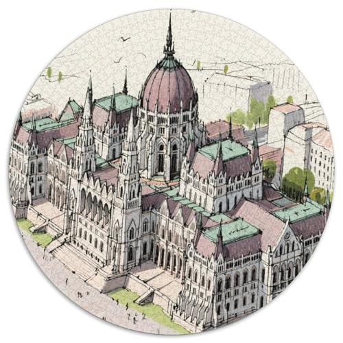 Budapester Parlamentsgebäude Puzzles 1000 Teile Schwer Puzzle Spielzeug Lernspiel Impossible Herausforderung Spielzeug Für Erwachsene Und Kinder Ab 14 Jahren 1000pcs (67.5x67.5cm) von LFVBASOYU