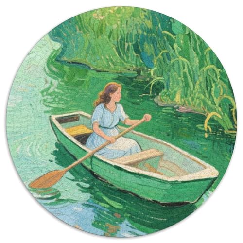 Das Mädchen, das das Boot paddelt Puzzle 1000 Teile Schwer Puzzle Spielzeug Lernspiel Impossible Ansicht Herausforderungsspielzeug Für Erwachsene Kinder 1000pcs (67.5x67.5cm) von LFVBASOYU
